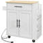 Îlot de cuisine avec rangement, chariot de cuisine roulant avec prises CA et ports USB HOMcom, support pour micro-ondes avec serviette et support à épices-888906953