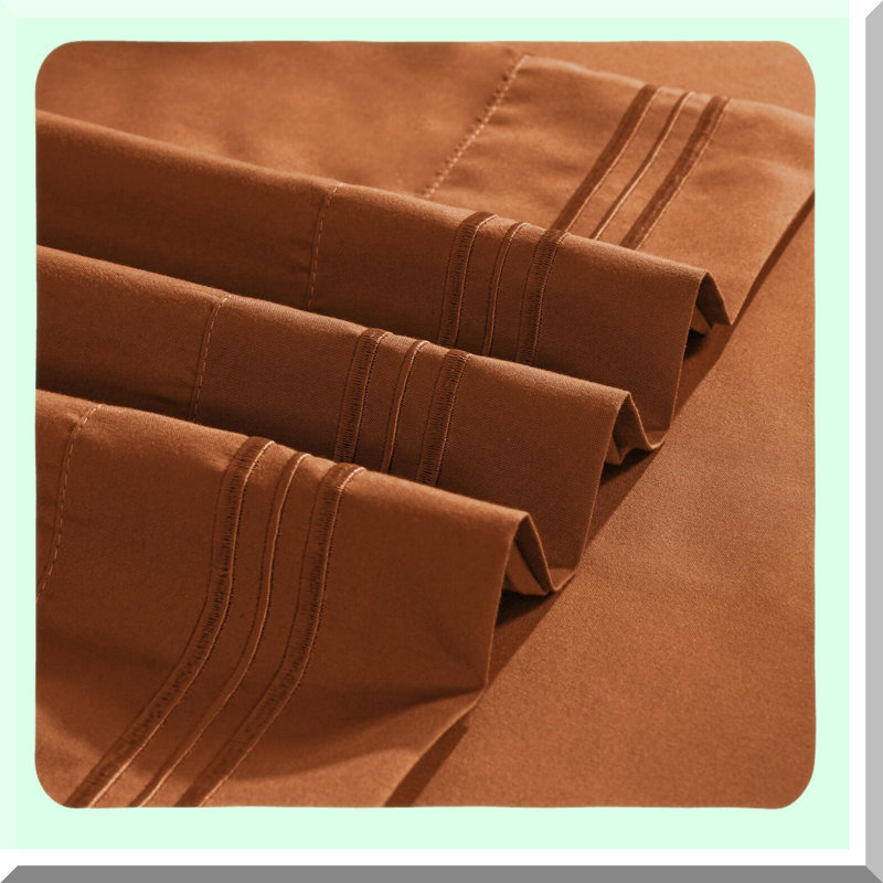 Microfiber Pillowcase Set - Rust Burnt Soft Washed Pillow Shams - Envelop Closure Pillow Covers (Set of 2), Caramel