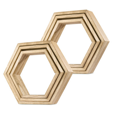 Tablette flottante hexagonale à 3 tablettes Jermond