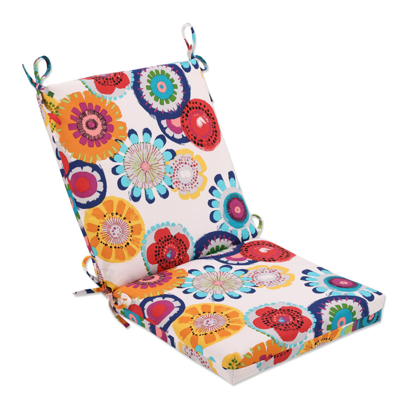 Outdoor 3'' Dining Chair Cushion, Multicolored Floral