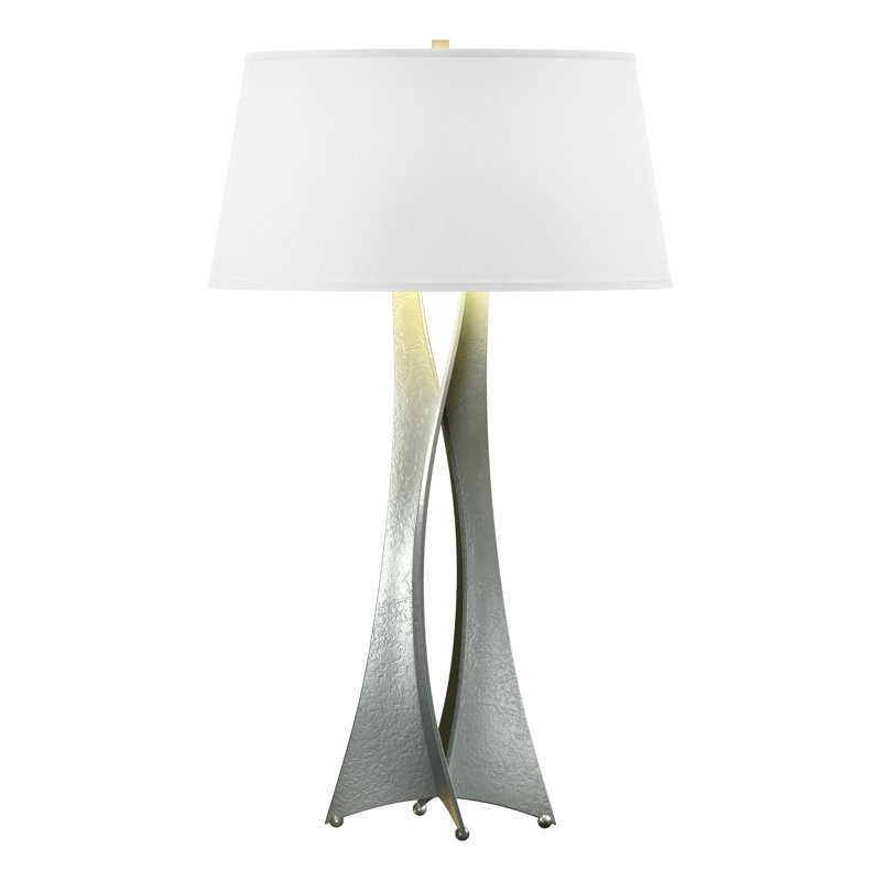 Moreau 33.4" Table Lamp, Natural Anna, Vintage Platinum