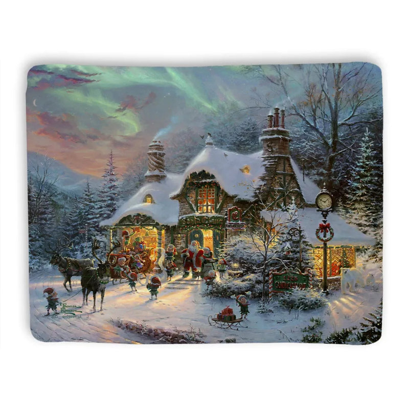 Jeté en sherpa Thomas Kinkade