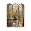 Toile 3 panneaux avec cloison en bois massif et cloison pliante en bois massif-2031289228