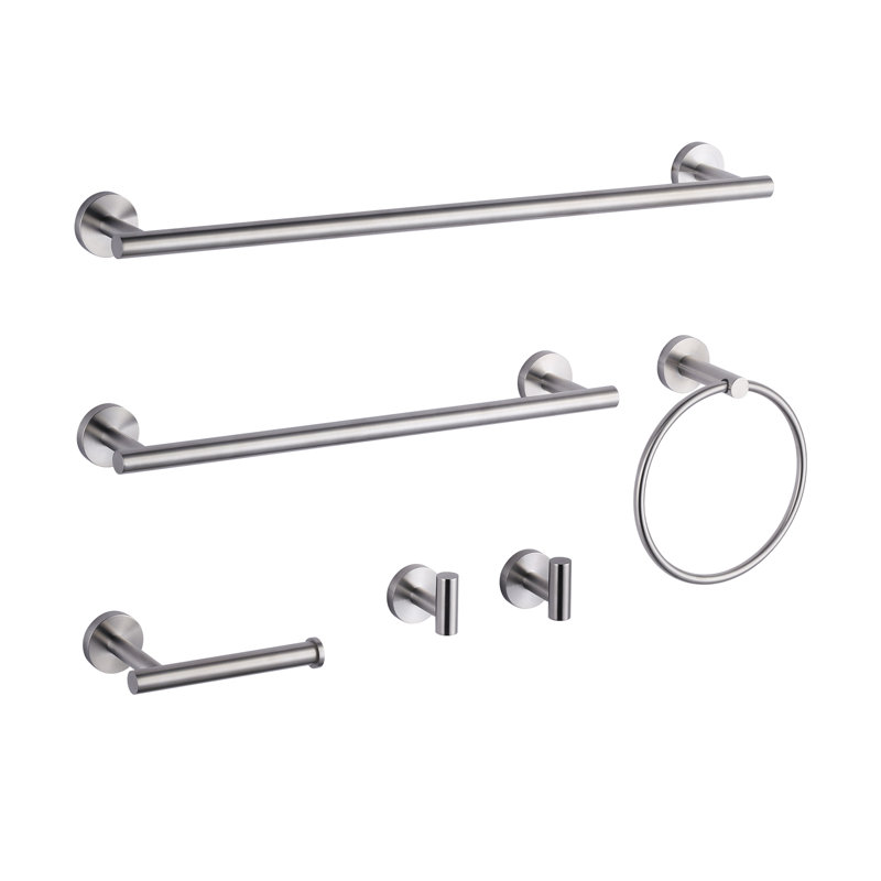 6 - Piece Bathroom Hardware Set, Silver