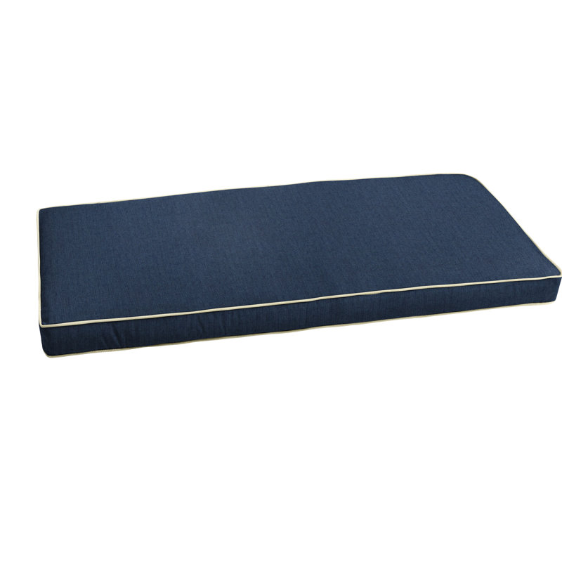 Coussin de banc d'extérieur Sunbrella, Toile indigo Sunbrella, L 60 po x P 19 po