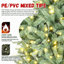 Arbre de Noël illuminé bleu-vert 9 pi avec 1150 lumières DEL blanc chaud - 4368 pointes PE + PVC, branches articulées pour une installation facile, support en métal robuste, décoration de Noël unique-1108338437-1108338440