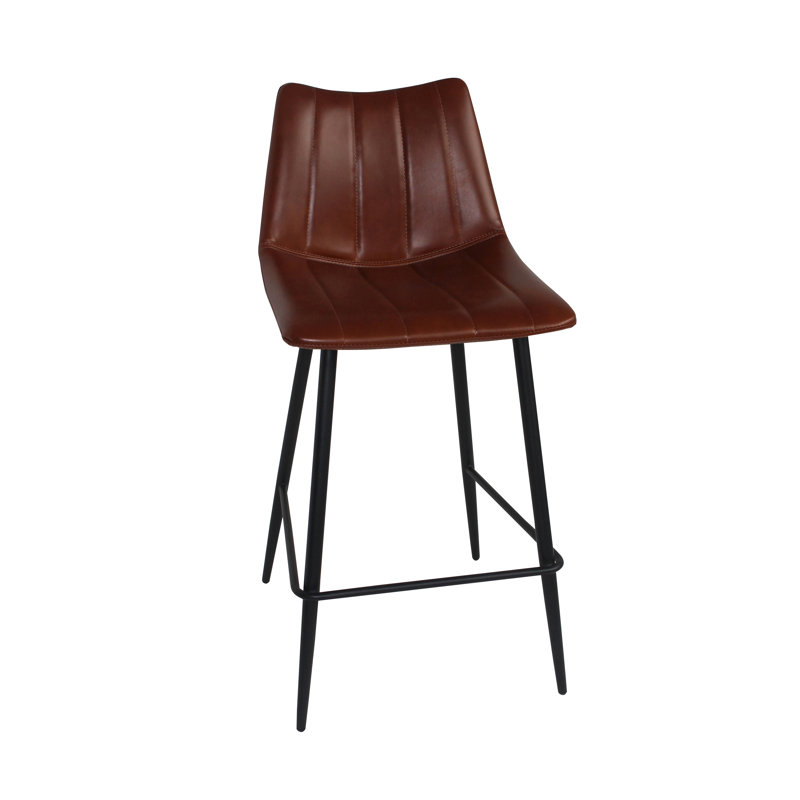 Finnigan Counter & Bar Stool, Brown/Faux Leather, Counter Stool (26" Seat Height)