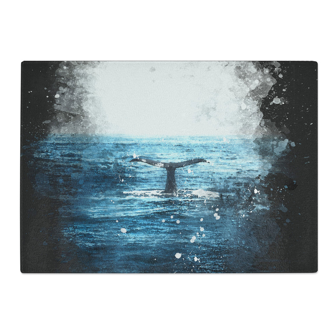 Tempered Glass Blue Whale Chopping Board