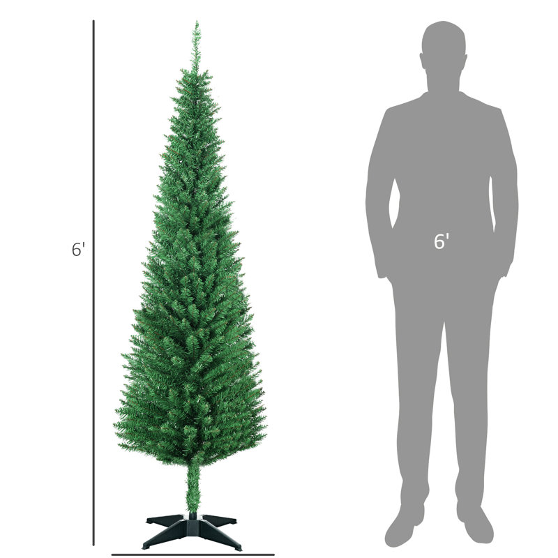 Arbre de Noël artificiel 6 pi, 390 branches, plastique, élégant arbre 6 pi, base en plastique
