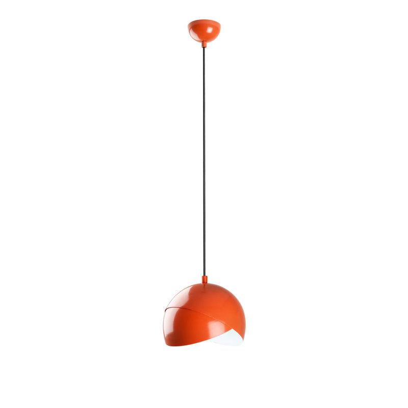 Lustre réglable élégant, structure en métal, plaque de base 7,9 po x 5,9 po | Hauteur: 8,7 à 45,7 pouces | Diamètre de 7,9 po | 1 x douille E27, 40 W maximum | Finition orange élégante, parfaite pour le salon et la salle à manger, installation facile
