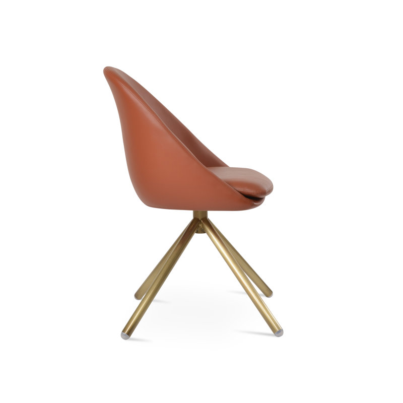 Chaise d'appoint Avanos, Cannelle, Laiton