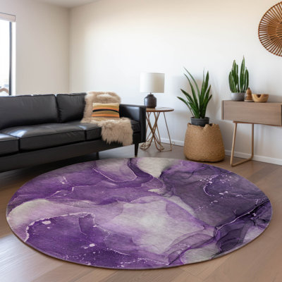 Premium Machine Washable Cerrito AMF522 Purple Rug