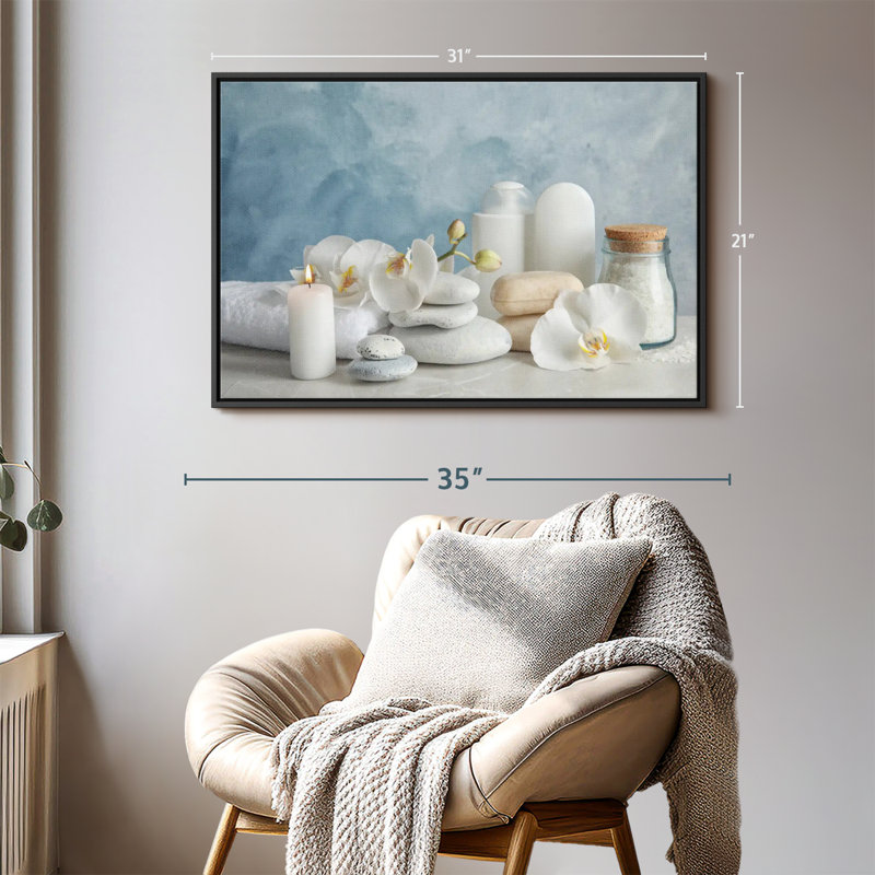 White Spa Essentials Canvas Print, 21" H x 31" W
