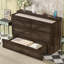 Grand lit escamotable style ferme avec station de charge, lit plateforme pliable avec grand tiroir de rangement pour chambre d'amis, petite chambre-72655660