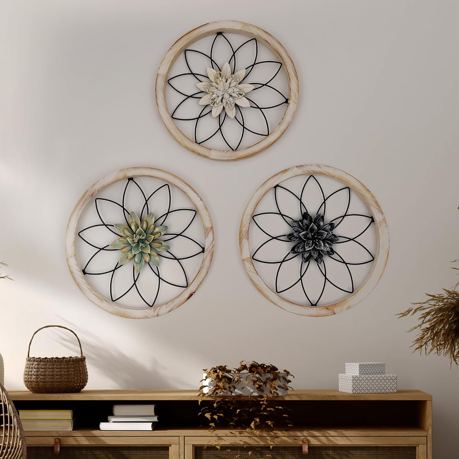 Lark Manor 3 Pieces UltraThick Farmhouse Wall Decor, Bathroom Wall Art