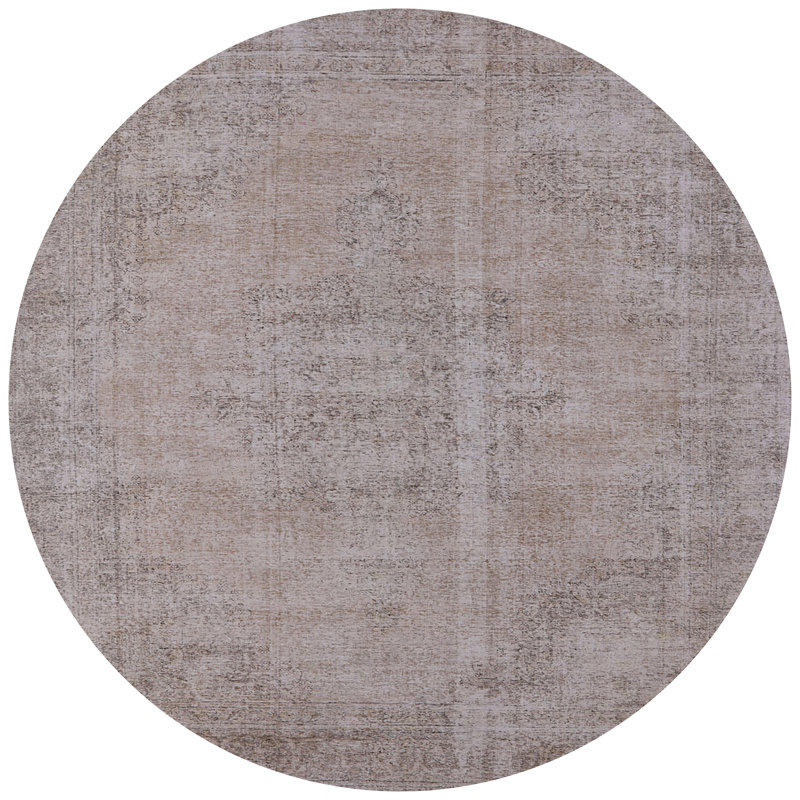 Tapis oriental gris Rowena, Rond 3 pi