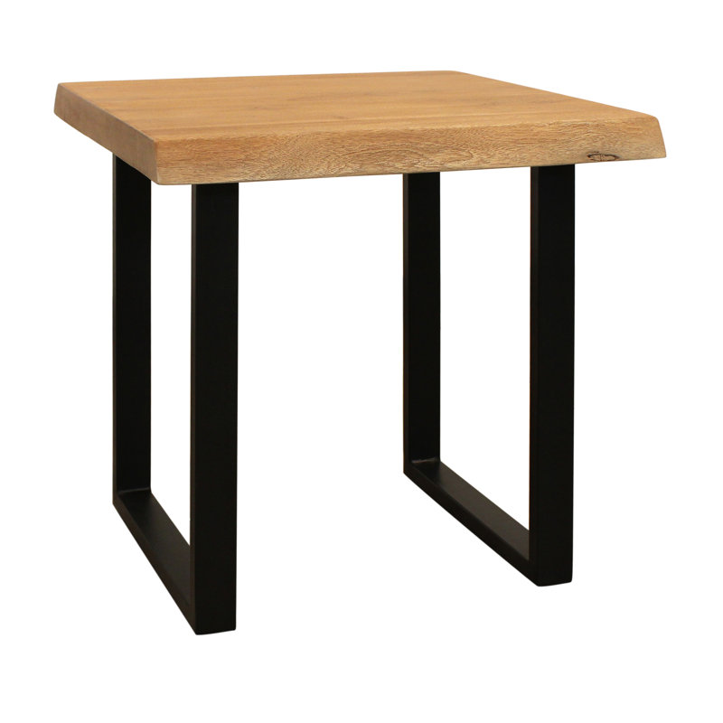 Sycamore Rustic Solid Wood End Table With Live Edge In A Natural Finish