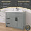 Meuble-lavabo de 36 po sans lavabo supérieur, base d'armoire seulement, rangement de salle de bain avec 2 tiroirs, conception à deux portes, imperméable, résistant aux taches, non assemblé-118473476