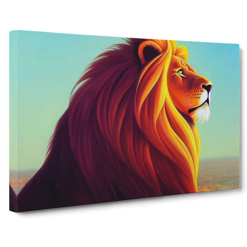Fabulous Lion - Wrapped Canvas, 50cm H x 76cm W x 3cm D