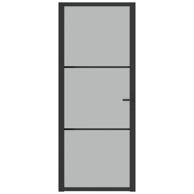 Porte intérieure 32,7 x 79,3 po en aluminium mat noir