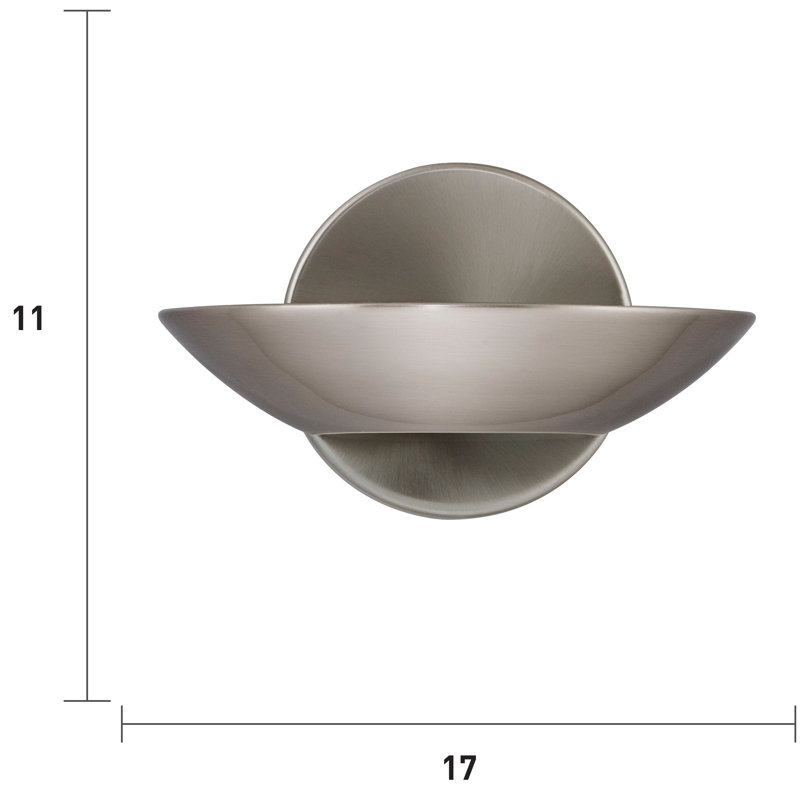 Eta LED Flush Mounted Sconce, Satin Silver