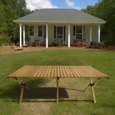 Table de salle à manger multifonctionnelle pliable en bois pour l'intérieur et l'extérieur