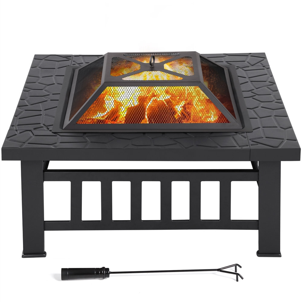 Hearthfolk Square Charcoal and Wood Burning Fire Pit