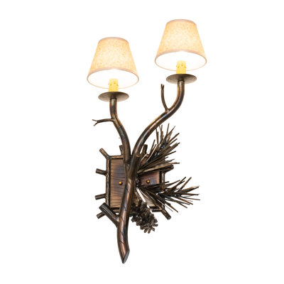 12" Wide 2 Light Right Wall Sconce