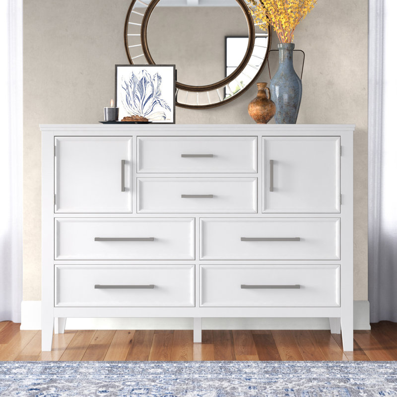 Jonnathan 6-Drawer Dresser with Door, White