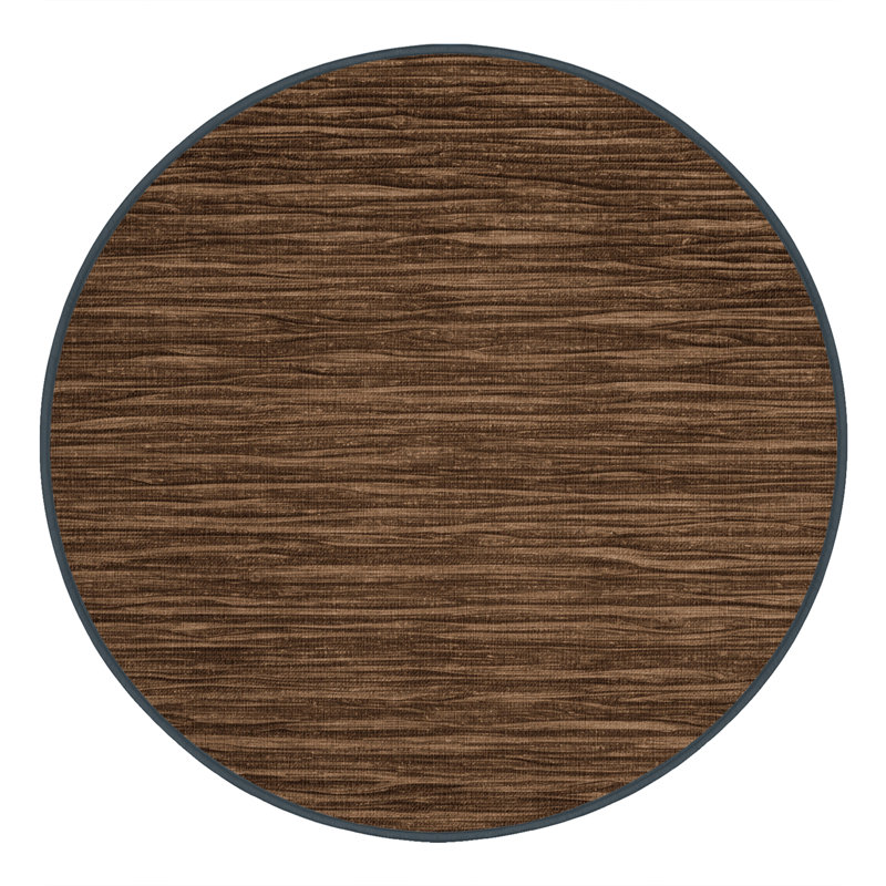 Tapis brun uni lavable à la machine, Rond 5 pi