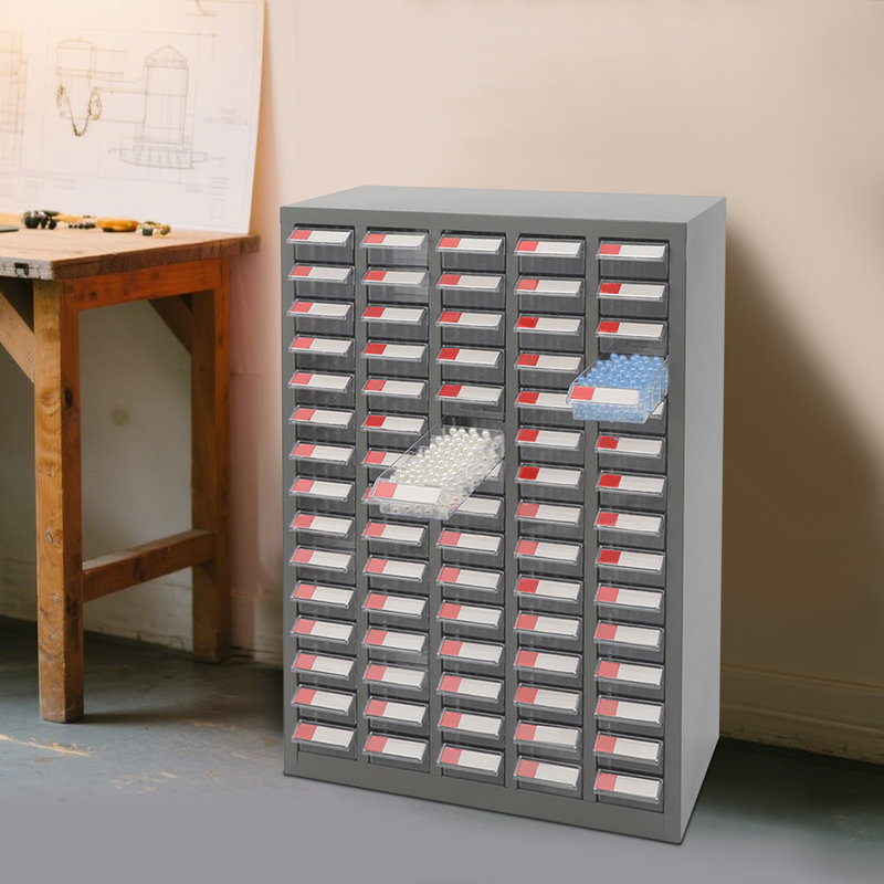 75 Drawers Tool Cabinet Bolt And Nut Tool Storage Box For Garage Office Warehouse, Clear