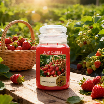 Bougie parfumée à la fraise fraîche de 23 oz, avec un arôme doux et fruité, parfaite pour la décoration intérieure et la détente, un cadeau idéal pour les femmes
