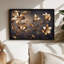 Art sur toile, lys bronze doré avec tiges fluides sur fond sombre-2143852541