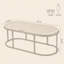 Table basse ovale en similicuir 55,12 po avec base en métal