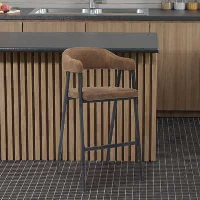 Wardville Upholstered Counter Stool with Metal Frame