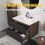 Meuble-lavabo mural noir et noyer Gloria-1118867552-1118867566