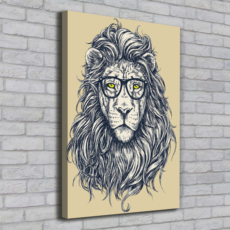 Hipster Lion - Wrapped Canvas Print