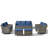 Maelie 7-Piece Patio Conversation Set, Outdoor Sofa With 4 Swivel Gliders And 2 Ottomans-341897652
