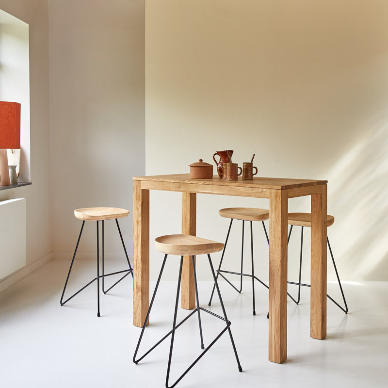 Eden Solid Oak Dining Table, 41.34"H x 47.24"L x 23.62"W