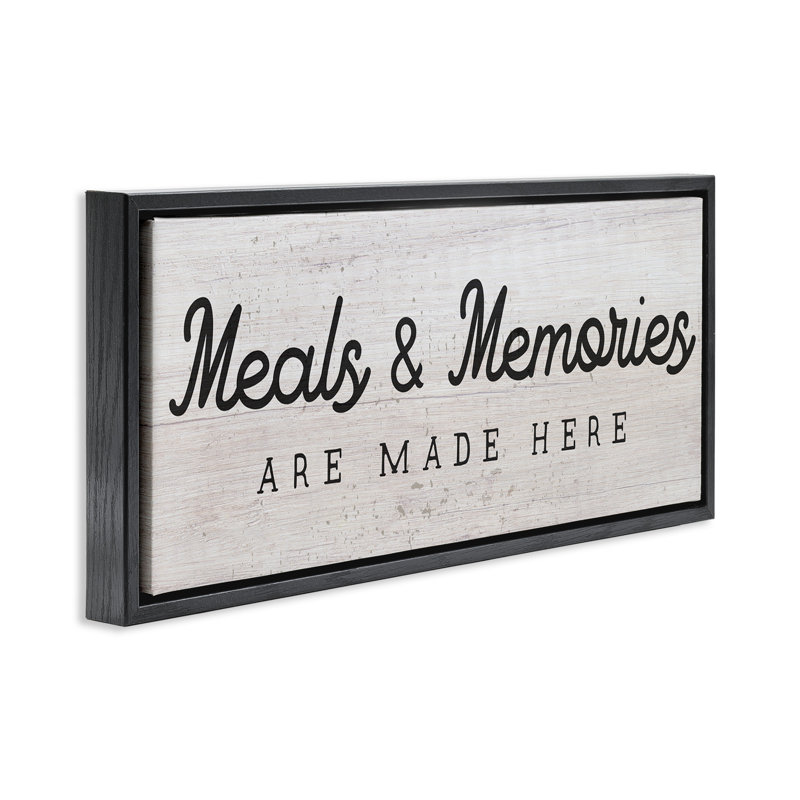 Art mural sur toile flottant encadré noir "Meal & Memories" par Daphne Polselli, Cadre flottant noir de jais