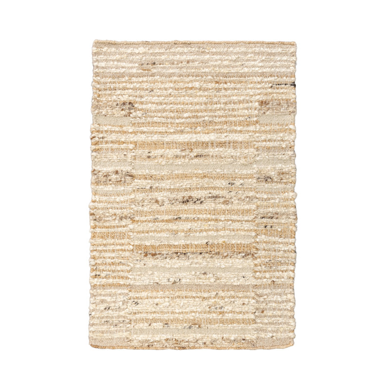 Idra Striped Area Rug in Ivory, Rectangle 2' x 3'