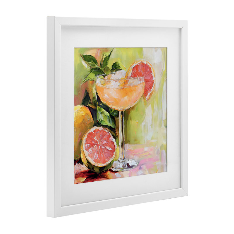 «Grapefruit Summer Cocktail», reproduction encadrée sous verre, conception de Riley B, 13 x 13