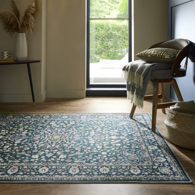Vintage Look Chenille Machine Printed Area Rug