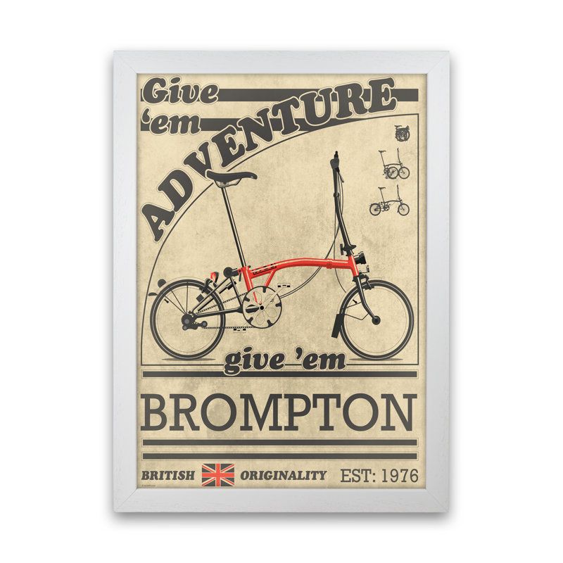Brompton Adventure - Print, 60cm H x 42cm W x 3cm D, White Framed