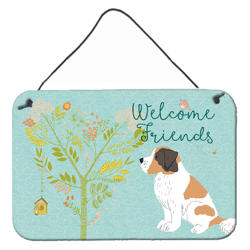 Décoration murale "welcome friends springer épagneul, Gris / vert / rouge, Welcome Friends Springer Spaniel, Saint-Bernard