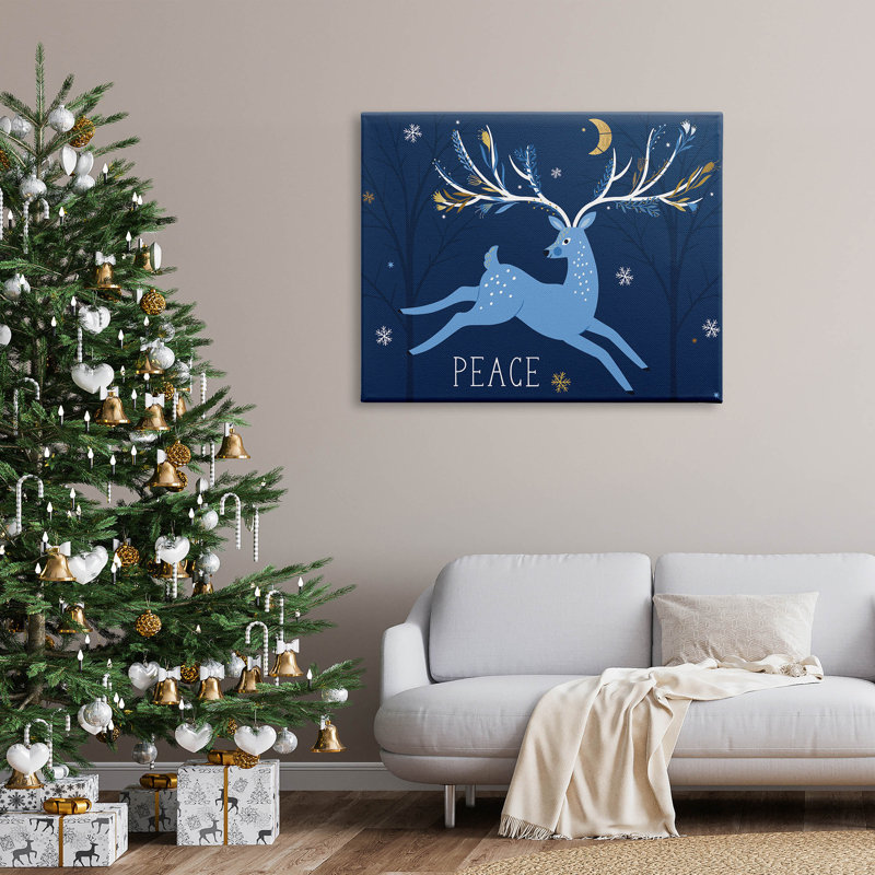 Art mural sur toile de flocons de neige «Peace J saut» par Abi Hall, H 36 po x l 48 po x P 1,5 po