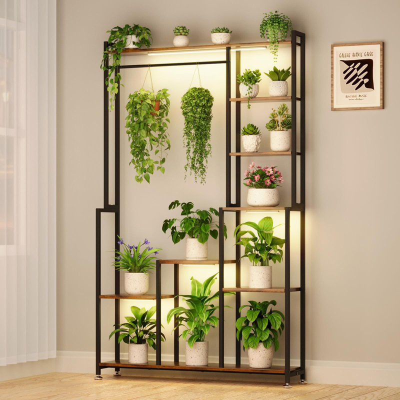 Grand support à plante d'intérieur avec lumière de croissance