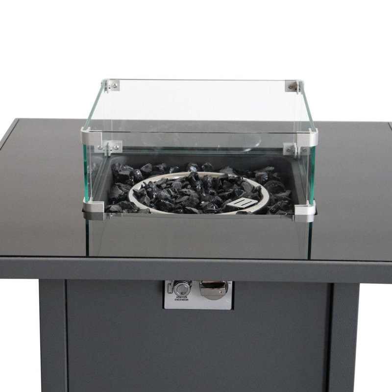 25" H x 30" W Steel Outdoor Fire Pit Table with Lid