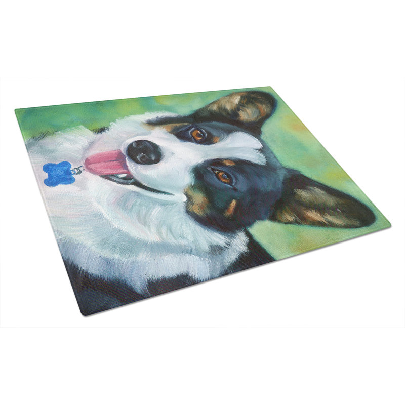 Caroline's Treasures Tempered Glass Corgi Cutting Board