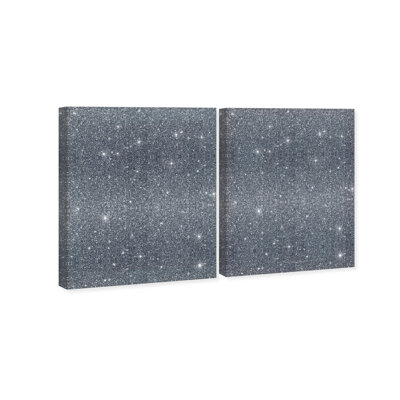 Deep Blue Set Canvas Abstract Print by Oliver Gal, Black Frame, 16 x 20